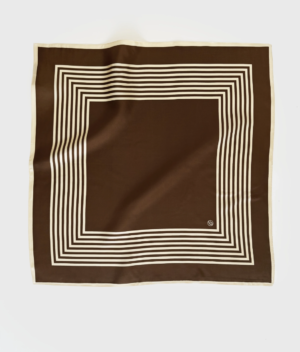 Le Scarf - Striped Scarf 65 cm Mocha Mousse & Cream