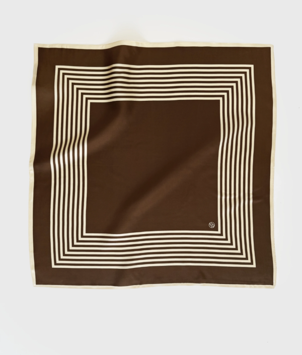 Le Scarf - Striped Scarf 65 cm Mocha Mousse & Cream