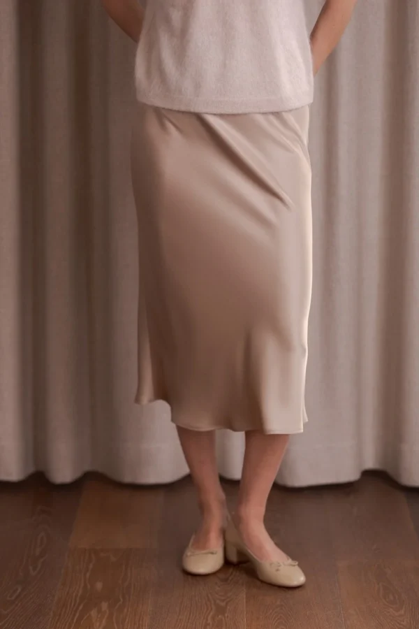 Original Story - Midi Satin Skirt Latte