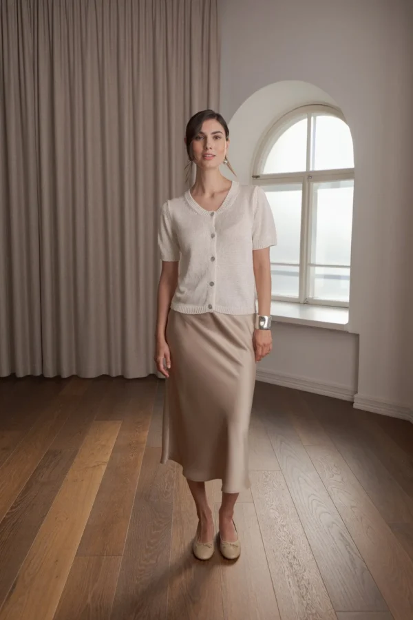 Original Story - Short-Sleeved Linen Blend Cardigan
