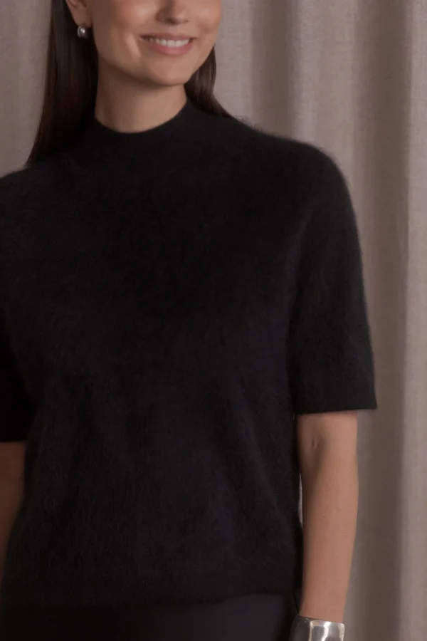 Original Story - Short-Sleeved Mock Turtleneck Black