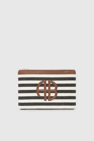Anine Bing - Lili Pouch Black and Natural Stripe