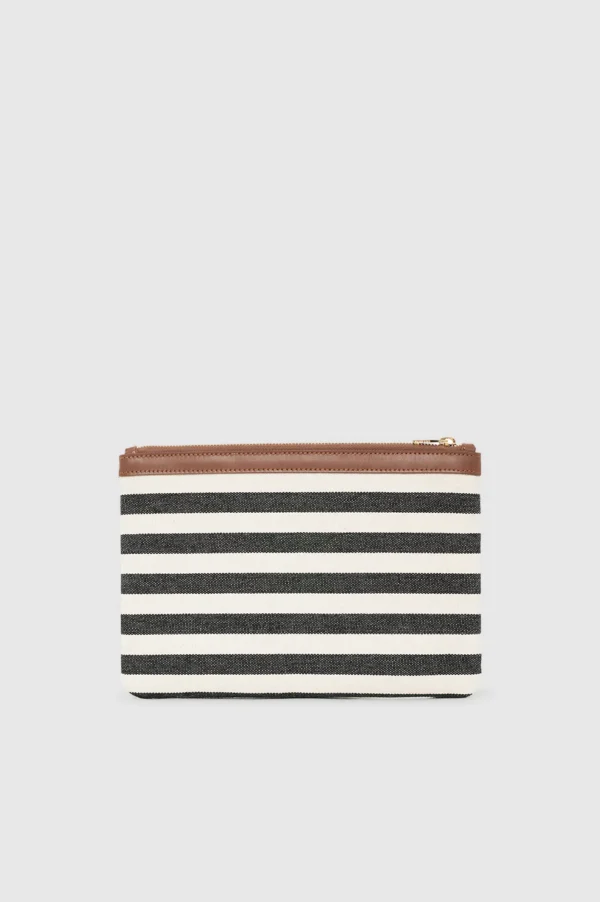 Anine Bing - Lili Pouch Black and Natural Stripe