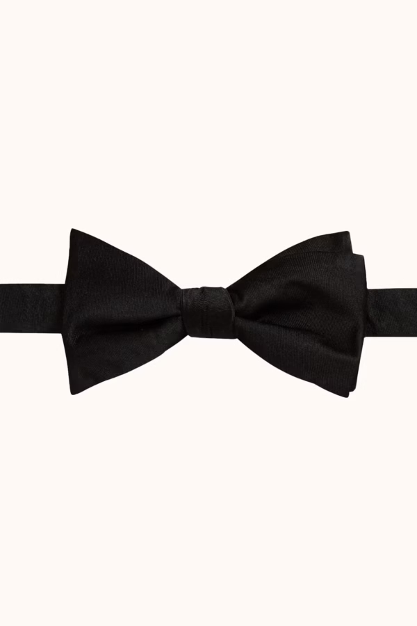 Oscar Jacobson - Bow Twill Silk Tie Black
