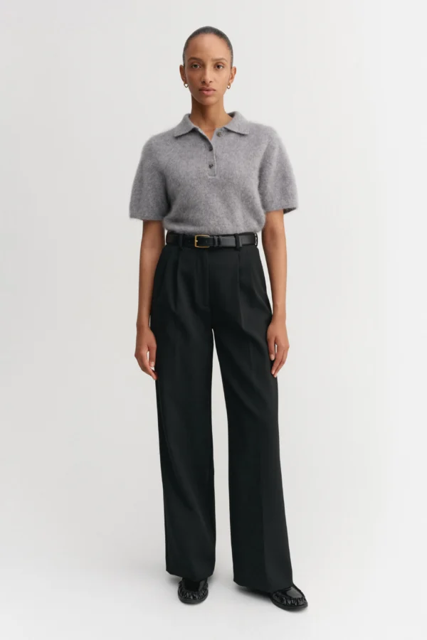 Almada Label - Maika Brushed Collar T-Shirt Grey