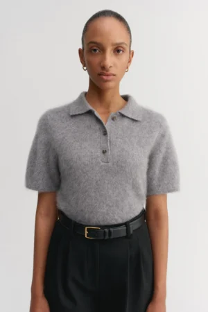 Almada Label - Maika Brushed Collar T-Shirt Grey