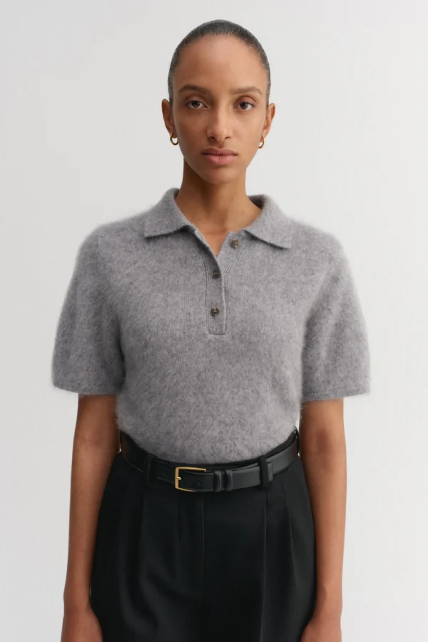 Almada Label - Maika Brushed Collar T-Shirt Grey