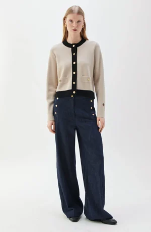 Busnel - Aria Cardigan Contrast Fudge/Black
