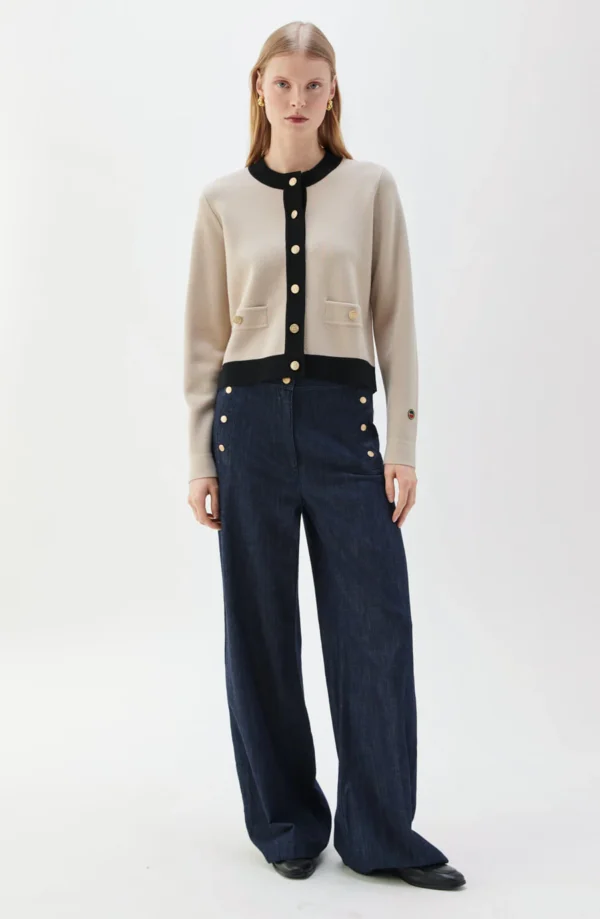 Busnel - Aria Cardigan Contrast Fudge/Black