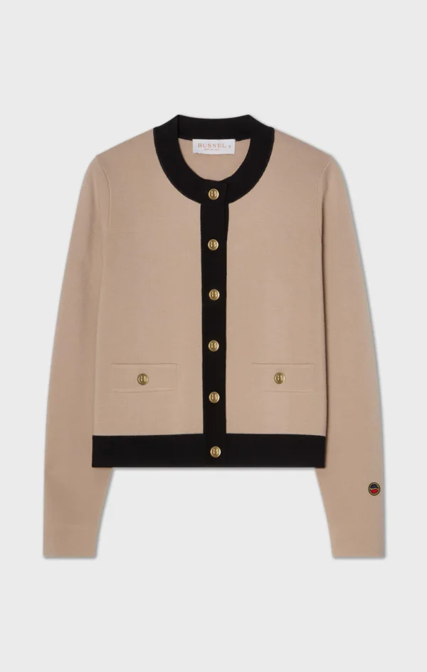 Busnel - Aria Cardigan Contrast Fudge/Black