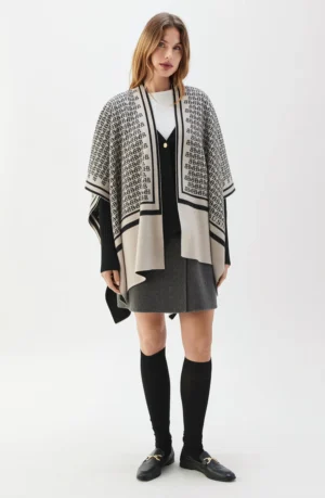 Busnel - Garnette Poncho Fudge/Black