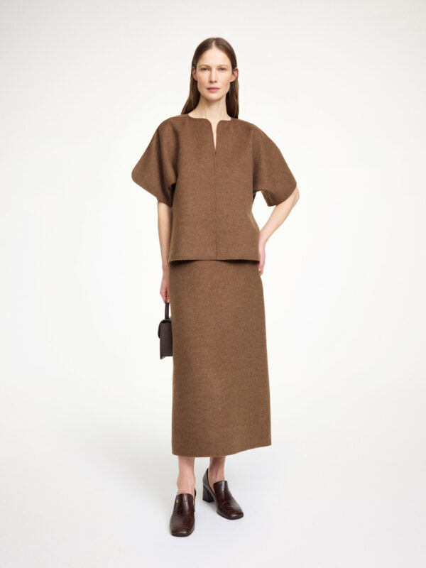 By Malene Birger - Calle Wool Blouse Dark Brown Melange