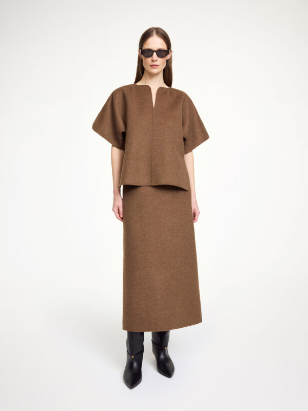 By Malene Birger - Palomie Midi Skirt Dark Brown Melange