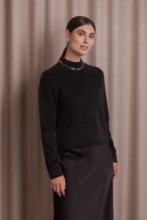 Original Story - Long Sleeve Mock Neck Black