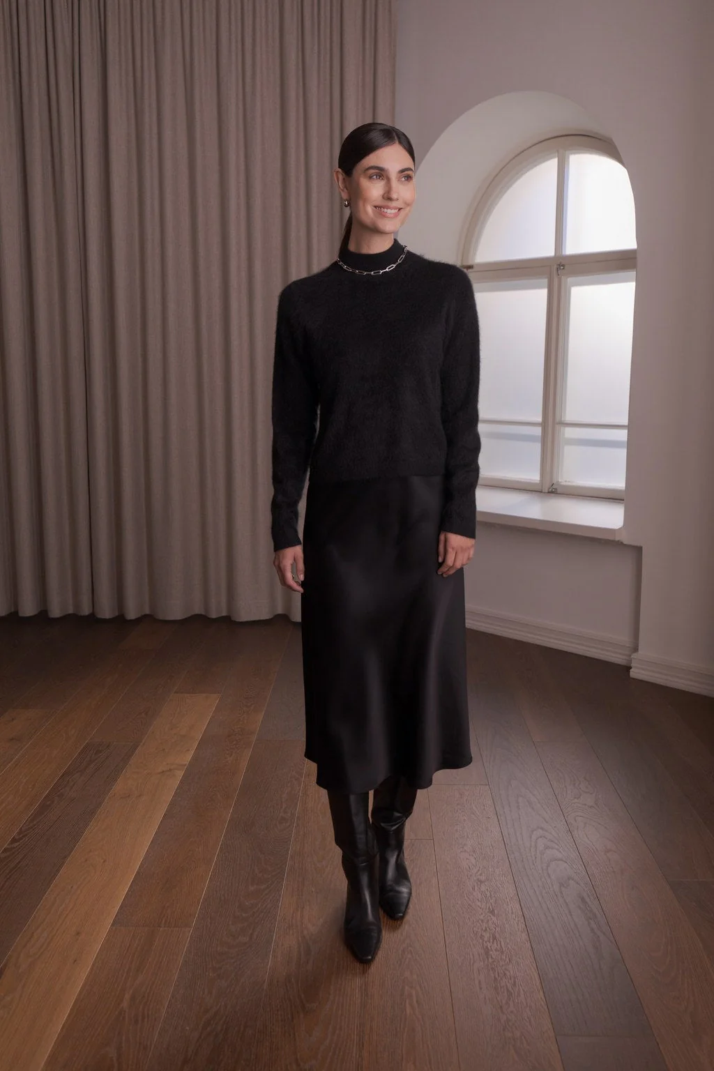 Original Story - Long Sleeve Mock Neck Black