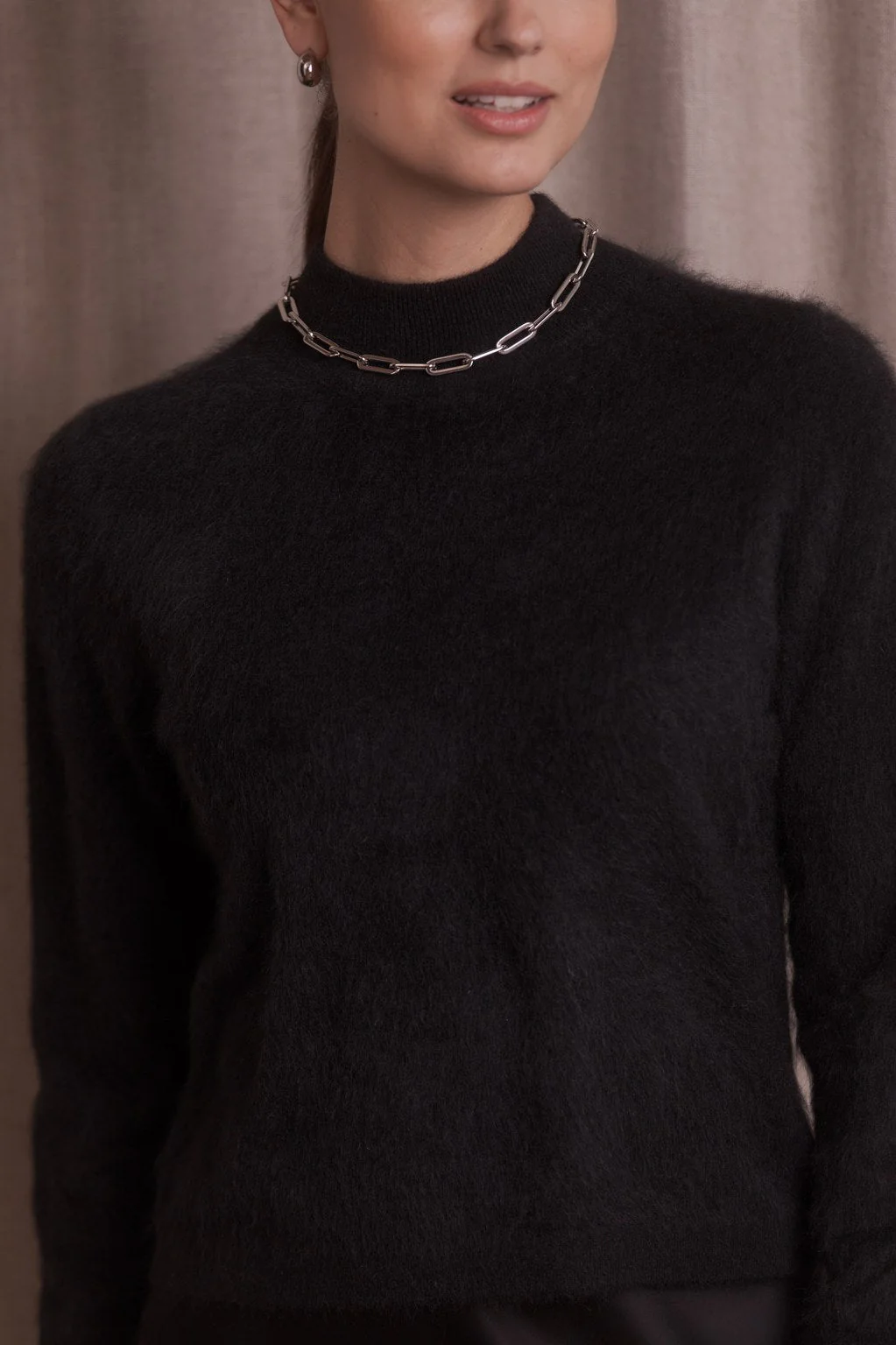 Original Story - Long Sleeve Mock Neck Black