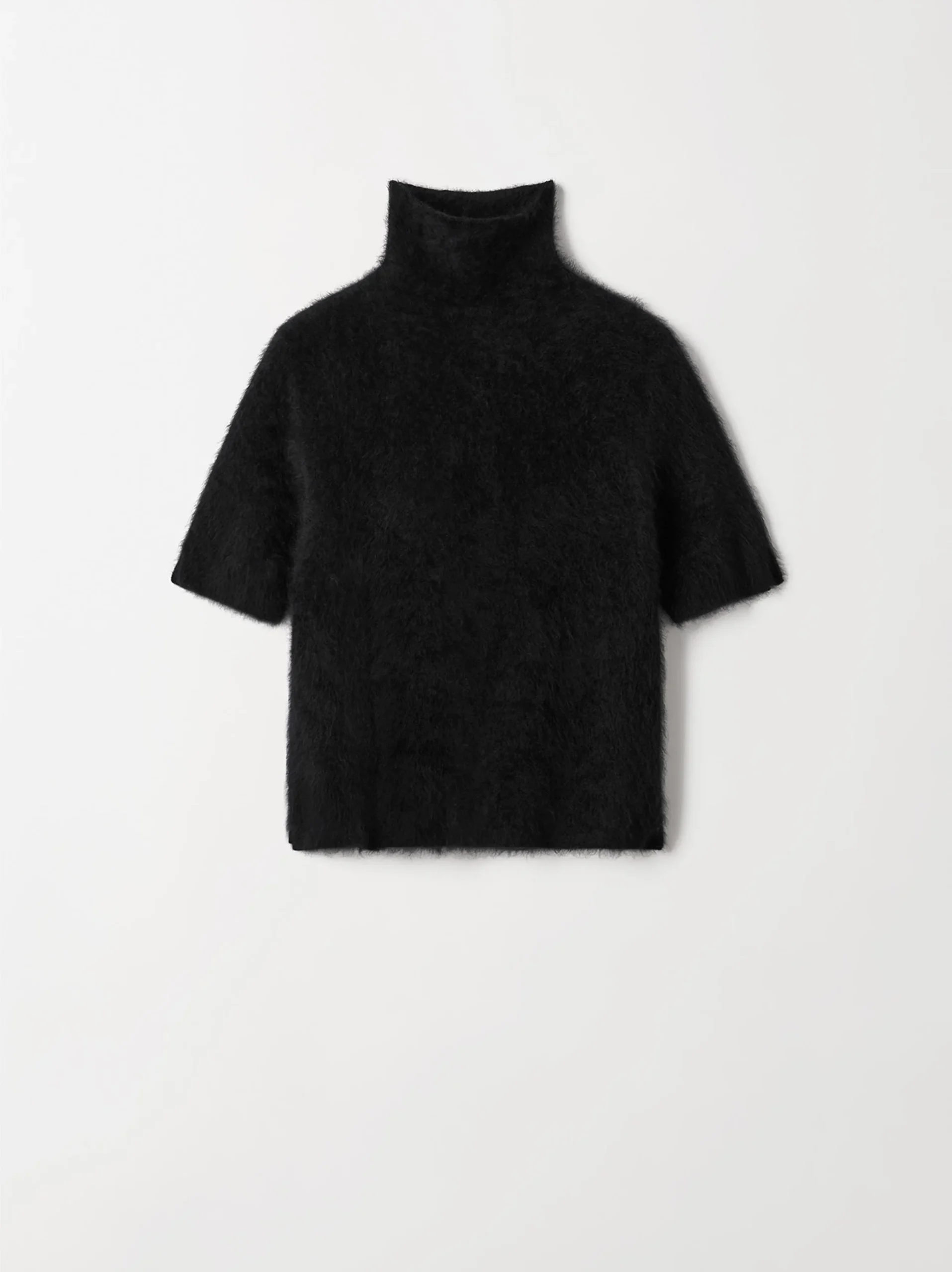 Soft Goat - Brushed Short Sleeve Turtleneck Black