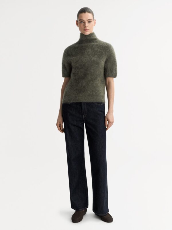 Soft Goat - Brushed Short Sleeve Turtleneck Olive