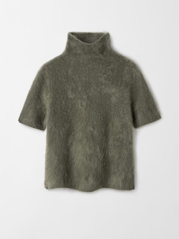 Soft Goat - Brushed Short Sleeve Turtleneck Olive