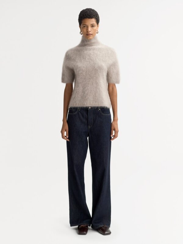 Soft Goat - Brushed Short sleeve Turtleneck Greige