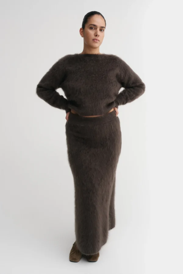 Almada Label - Umi Brushed Cashmere Skirt Chocolate