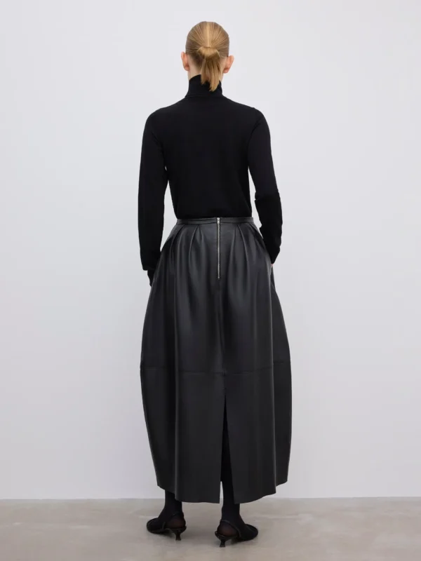 Dagmar - Curved Leather Skirt