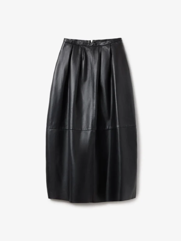 Dagmar - Curved Leather Skirt