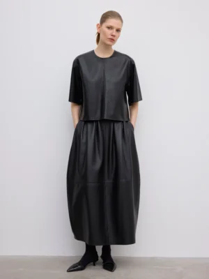Dagmar - Leather T-Shirt Top