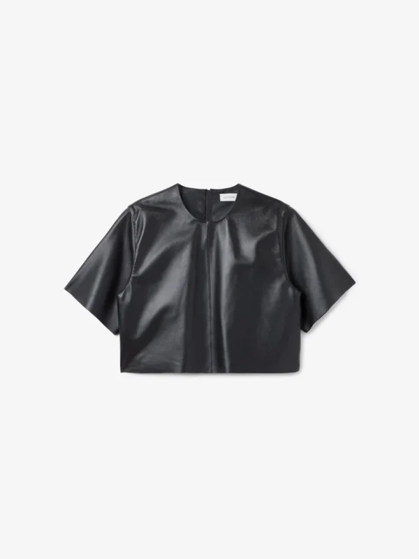 Dagmar - Leather T-Shirt Top