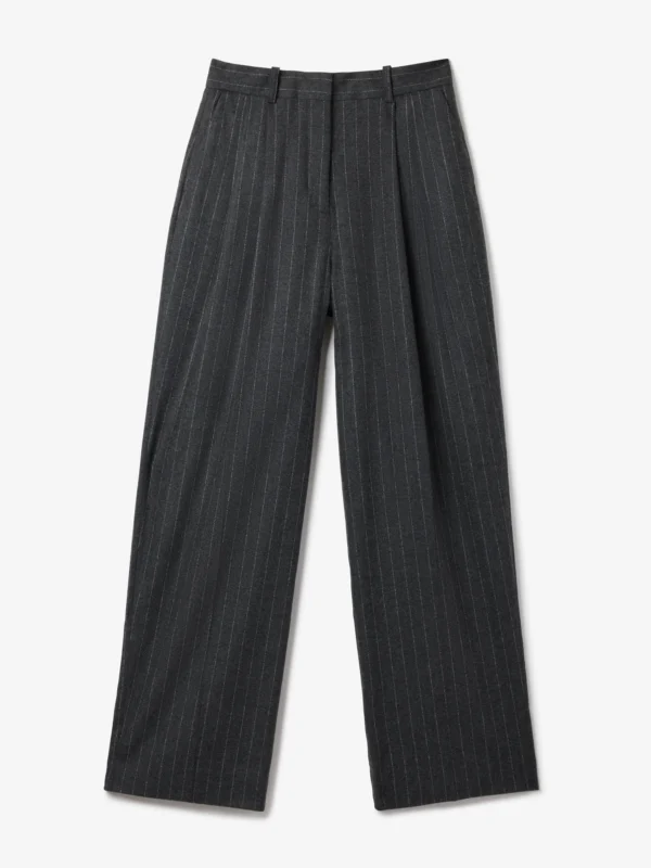 Dagmar - Relaxed Suit Trouser Grey Pinstripe