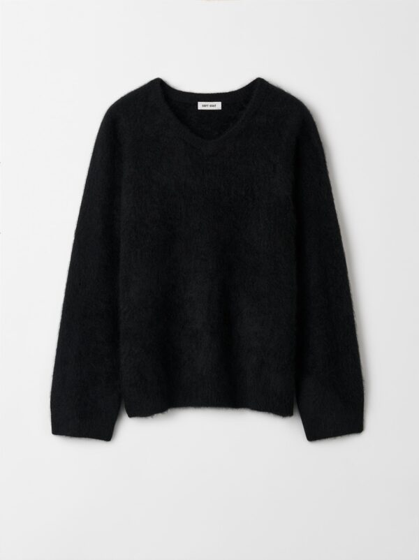 Soft Goat - Brushed V-Neck Black