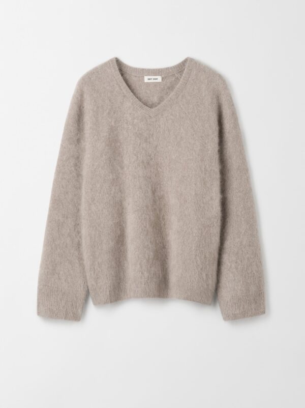 Soft Goat - Brushed V-Neck Greige