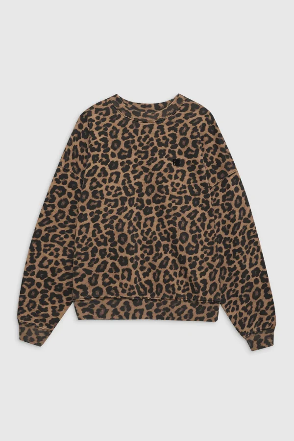 Anine Bing - Miles Sweatshirt Black and Brown Leopard