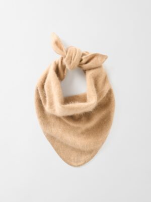 Soft Goat - Brushed Triangle Scarf Camel