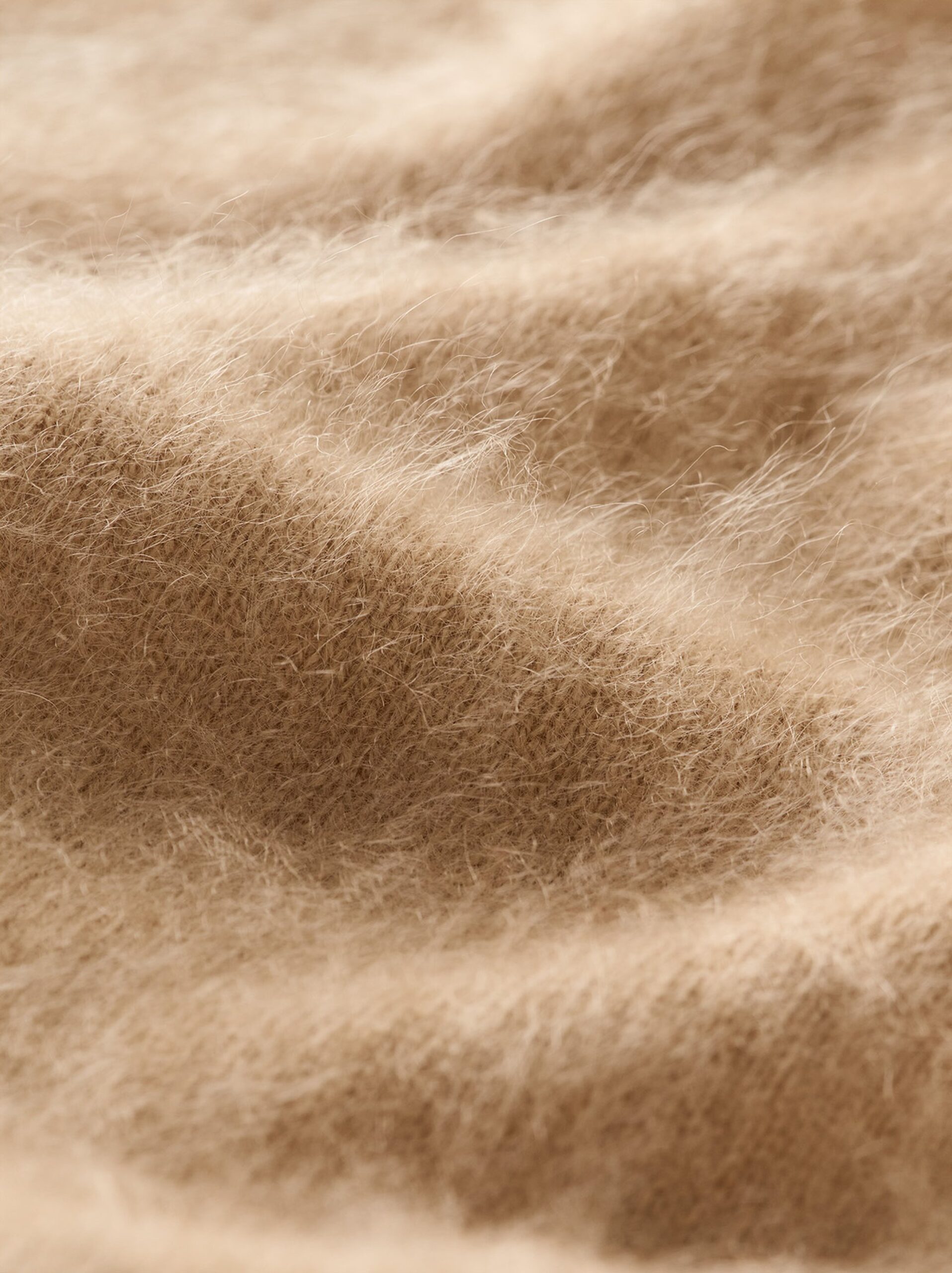 Soft Goat - Brushed Triangle Scarf Camel