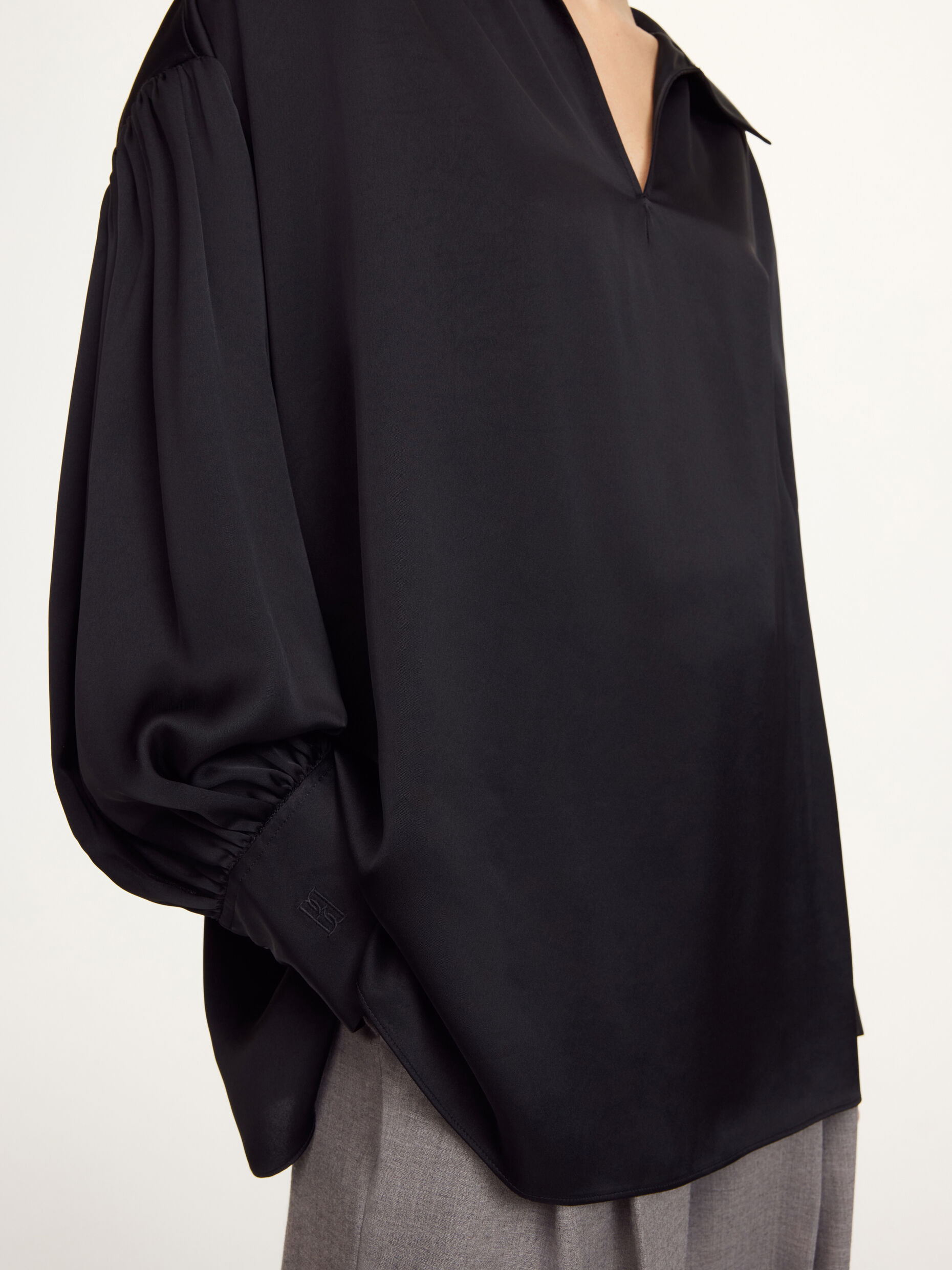 By Malene Birger - Leonora Satin Blouse Black