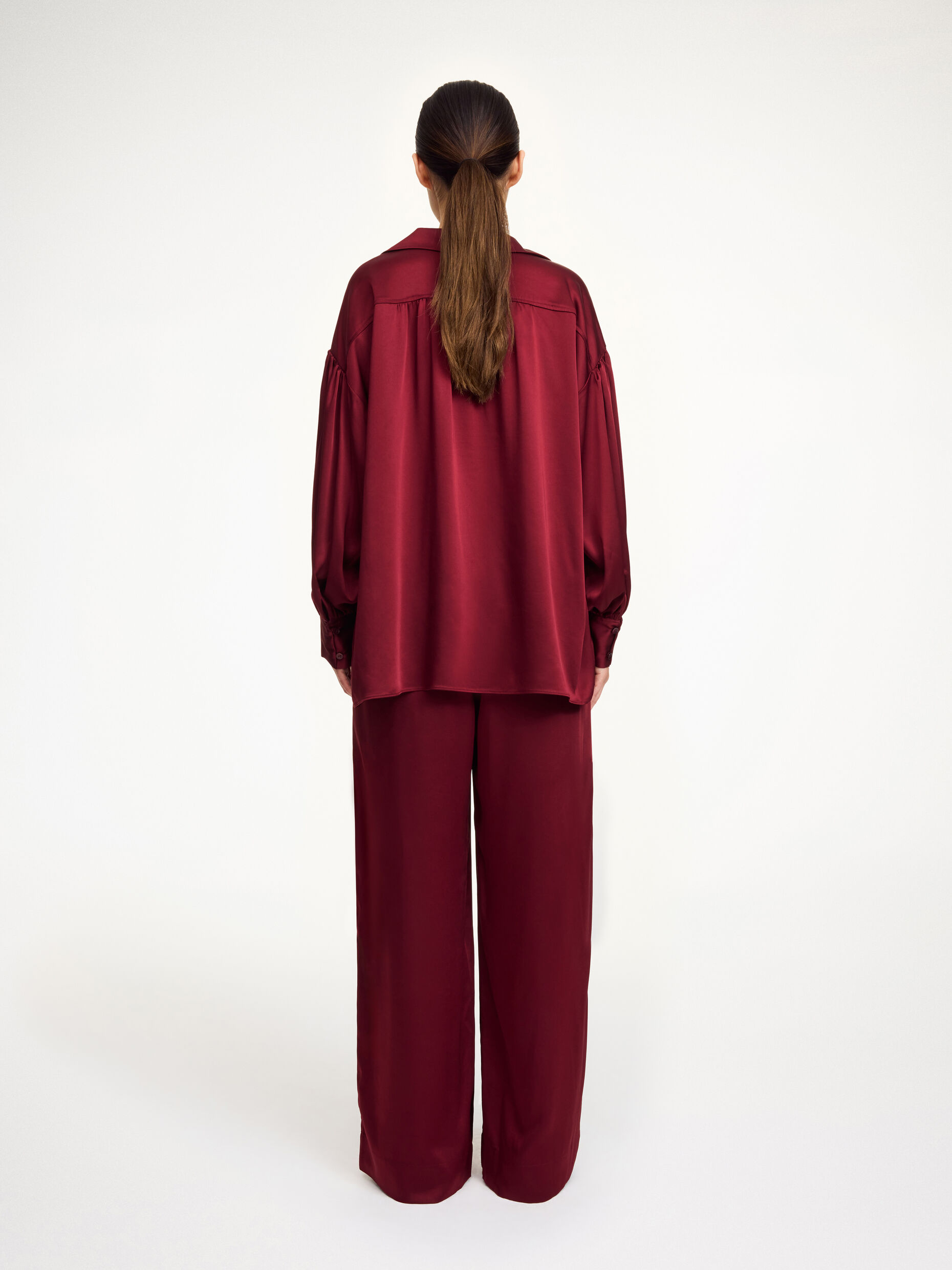 By Malene Birger - Leonora Satin Blouse Cabernet