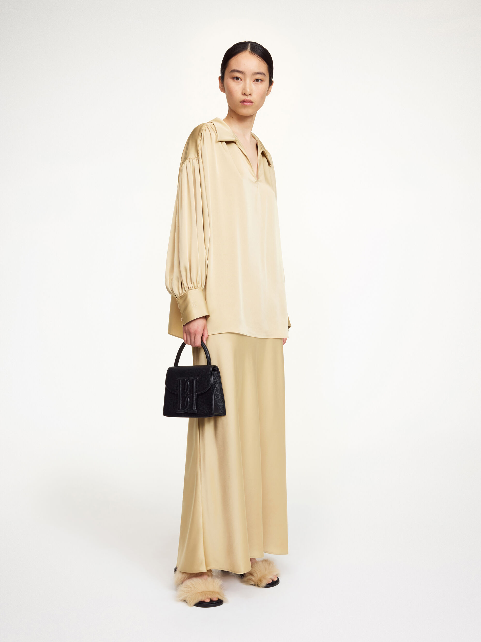 By Malene Birger - Leonora Satin Blouse Old Beige