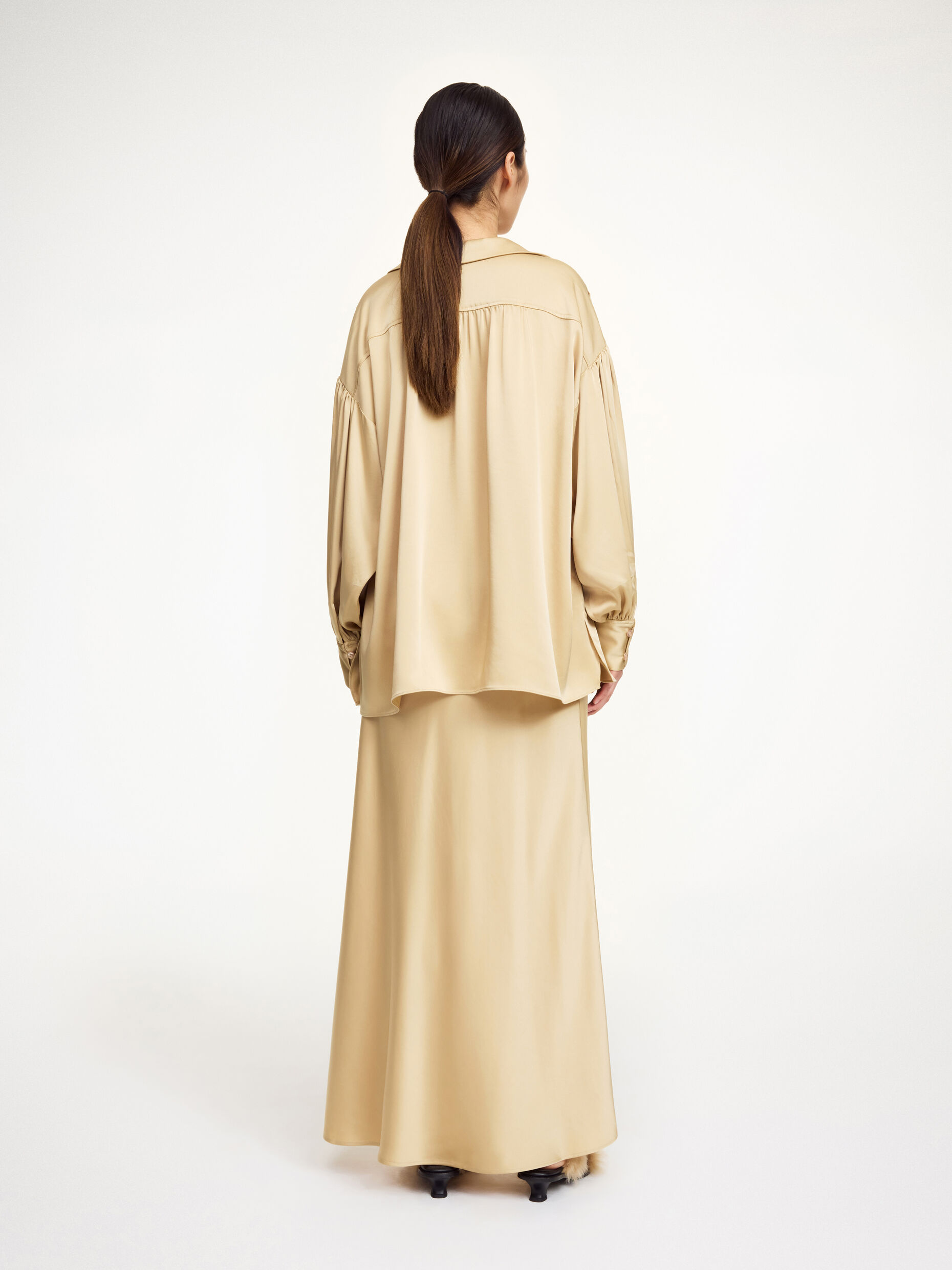 By Malene Birger - Leonora Satin Blouse Old Beige