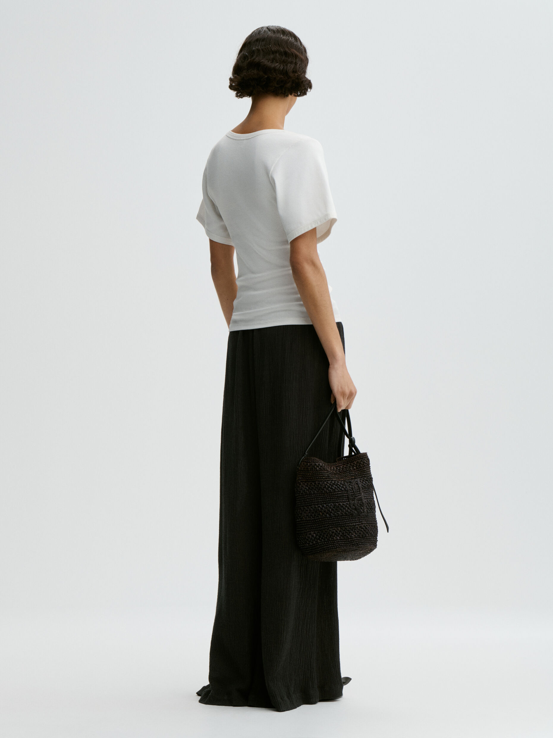 By Malene Birger - Pisca Weave Wide-Leg Trousers Black