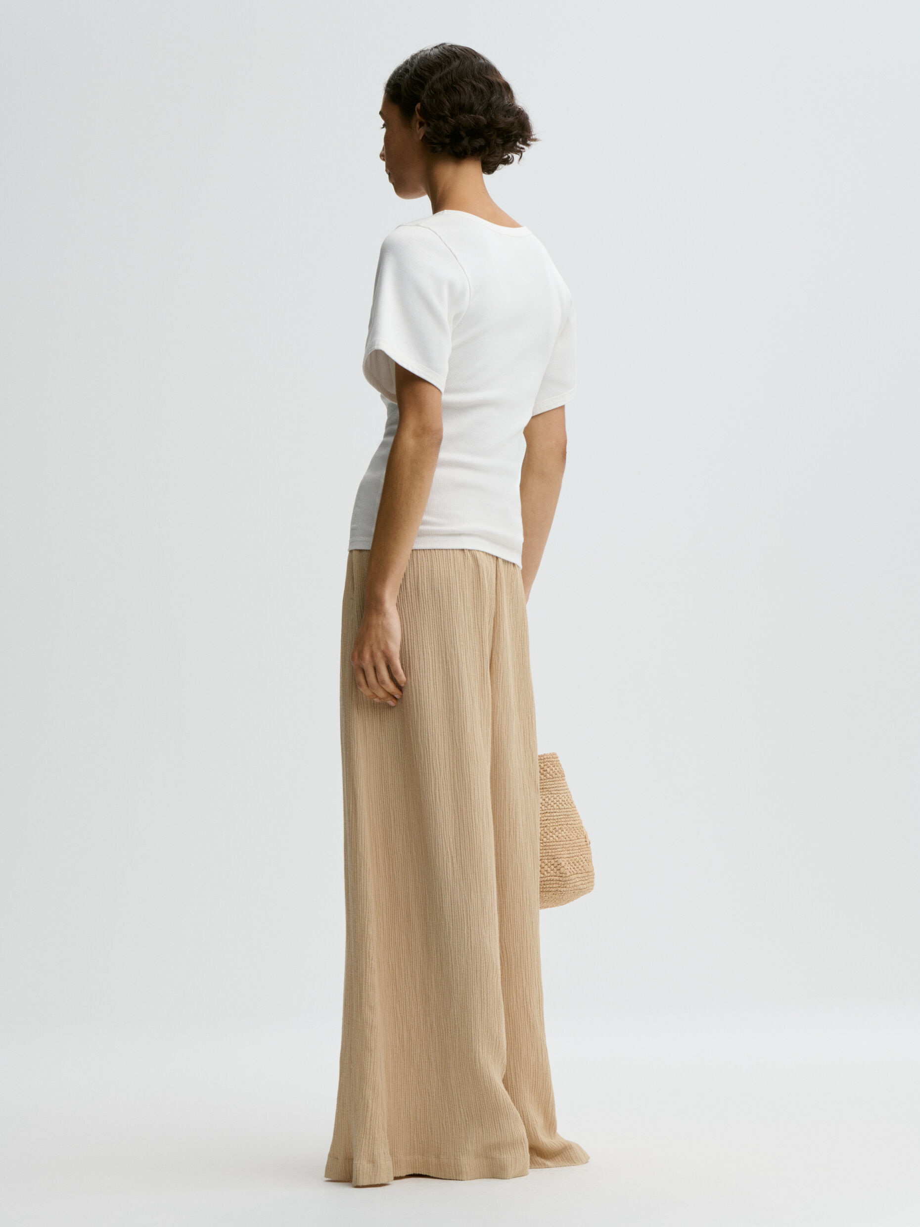 By Malene Birger - Pisca Weave Wide-Leg Trousers Dark Sand