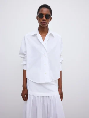 Dagmar - Cropped Shirt White