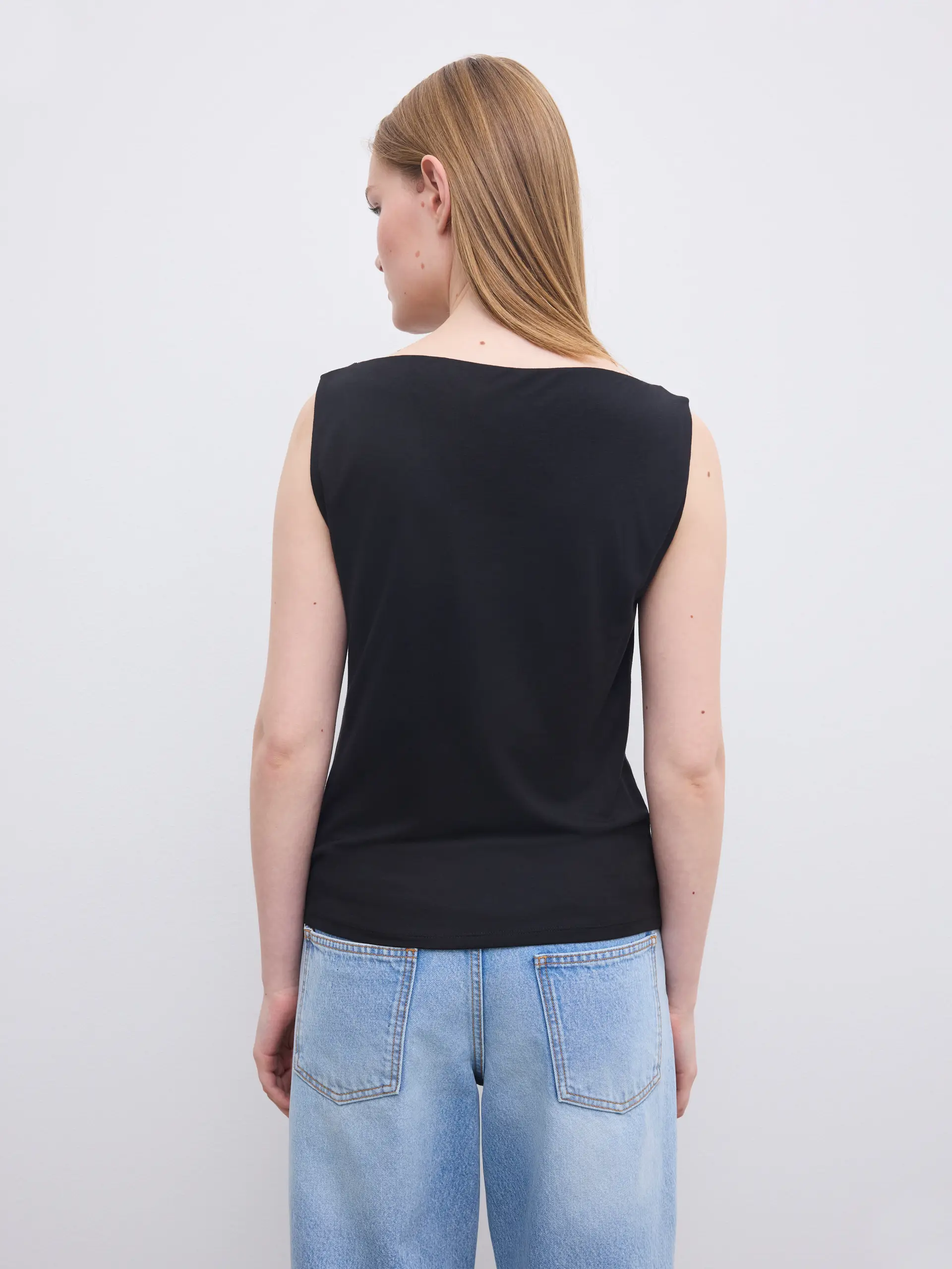 Dagmar - Square Neck Top Black