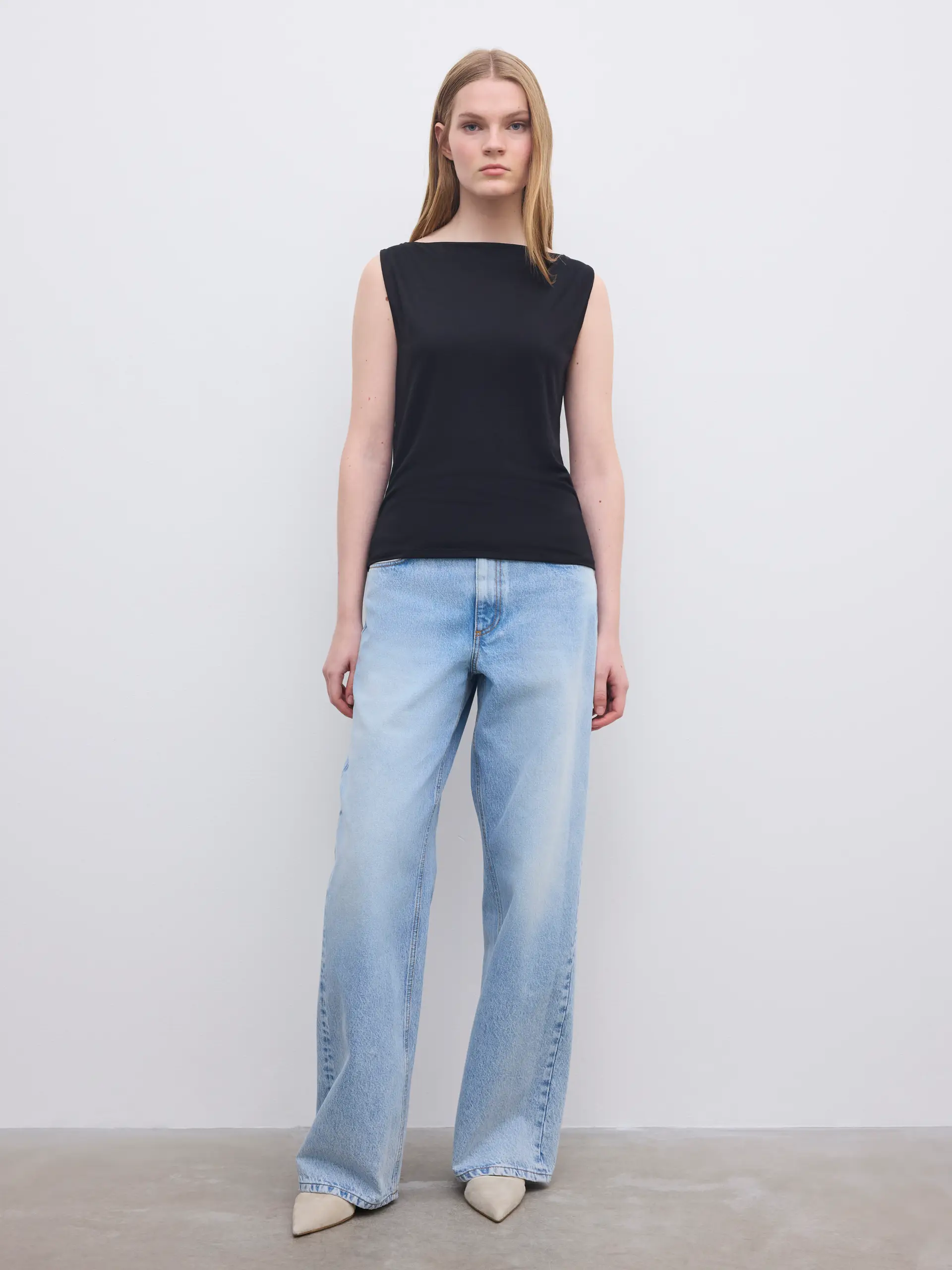 Dagmar - Square Neck Top Black