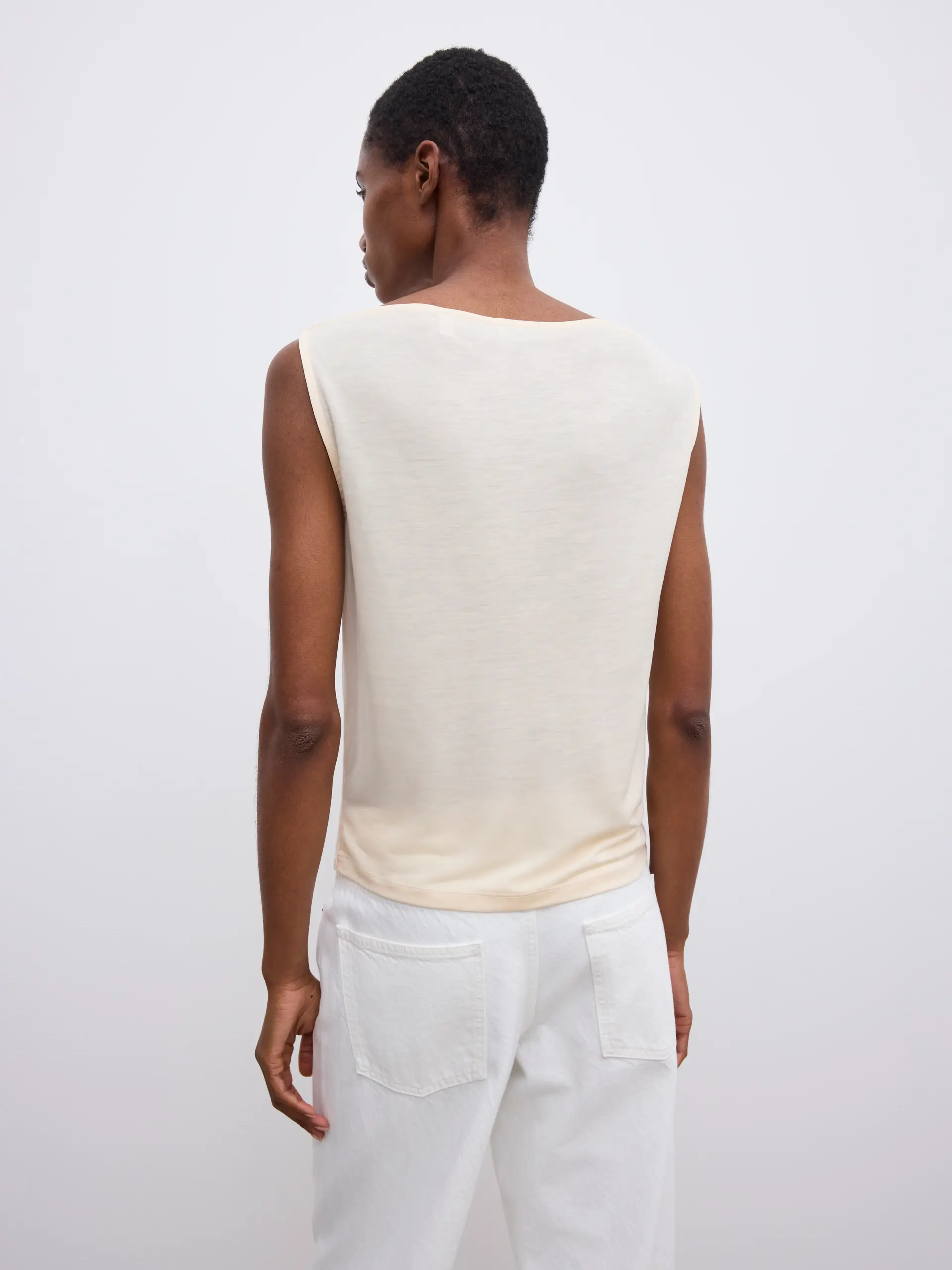 Dagmar - Square Neck Top Cream White