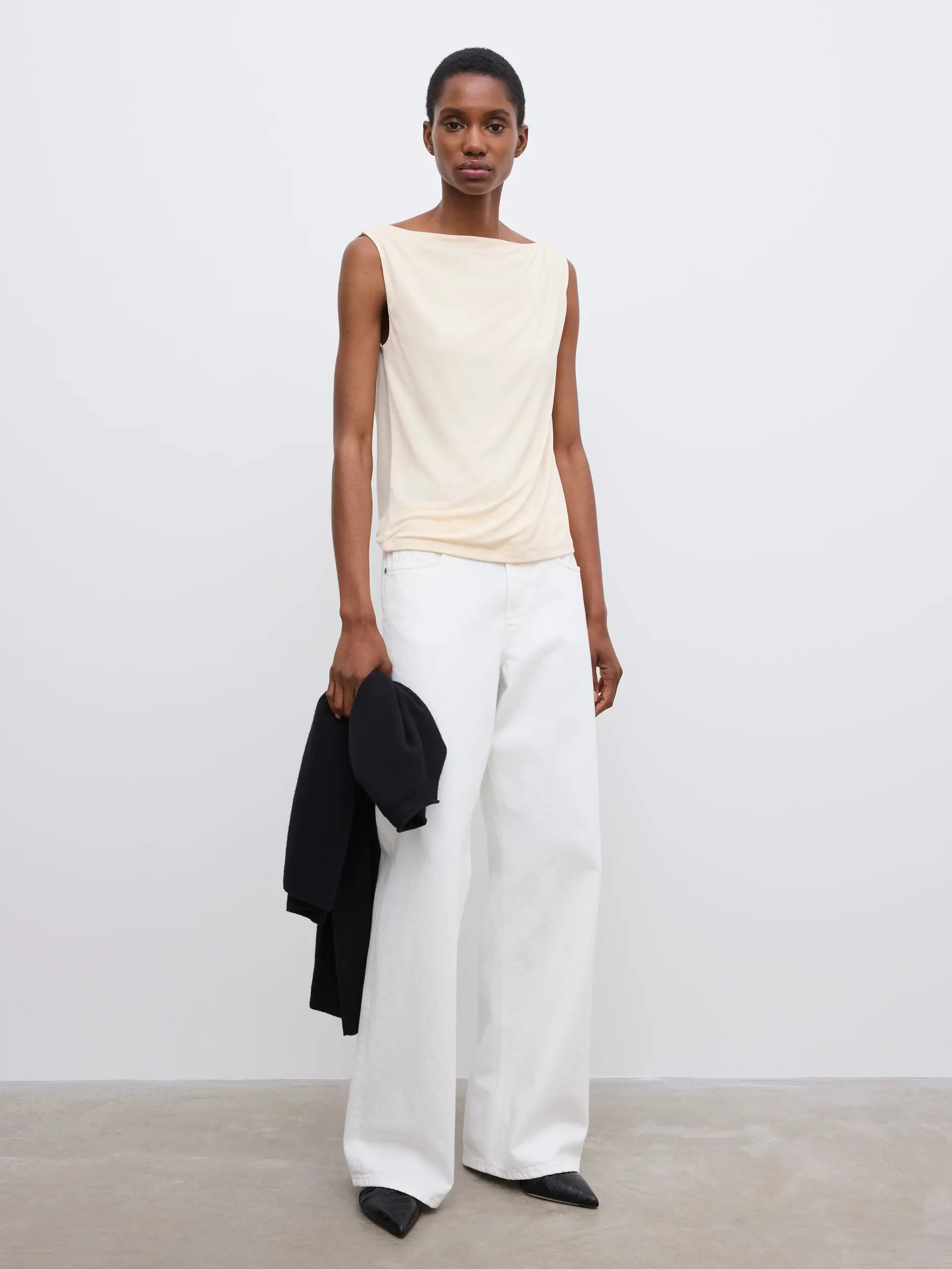 Dagmar - Square Neck Top Cream White