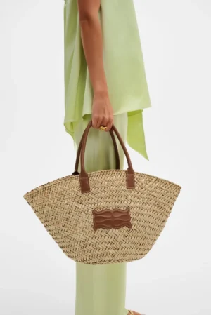 Malina - Large Monogram Straw Bag