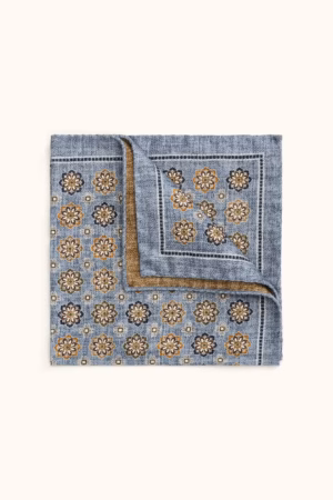 Oscar Jacobson - Floral Pattern Handkerchief Blue