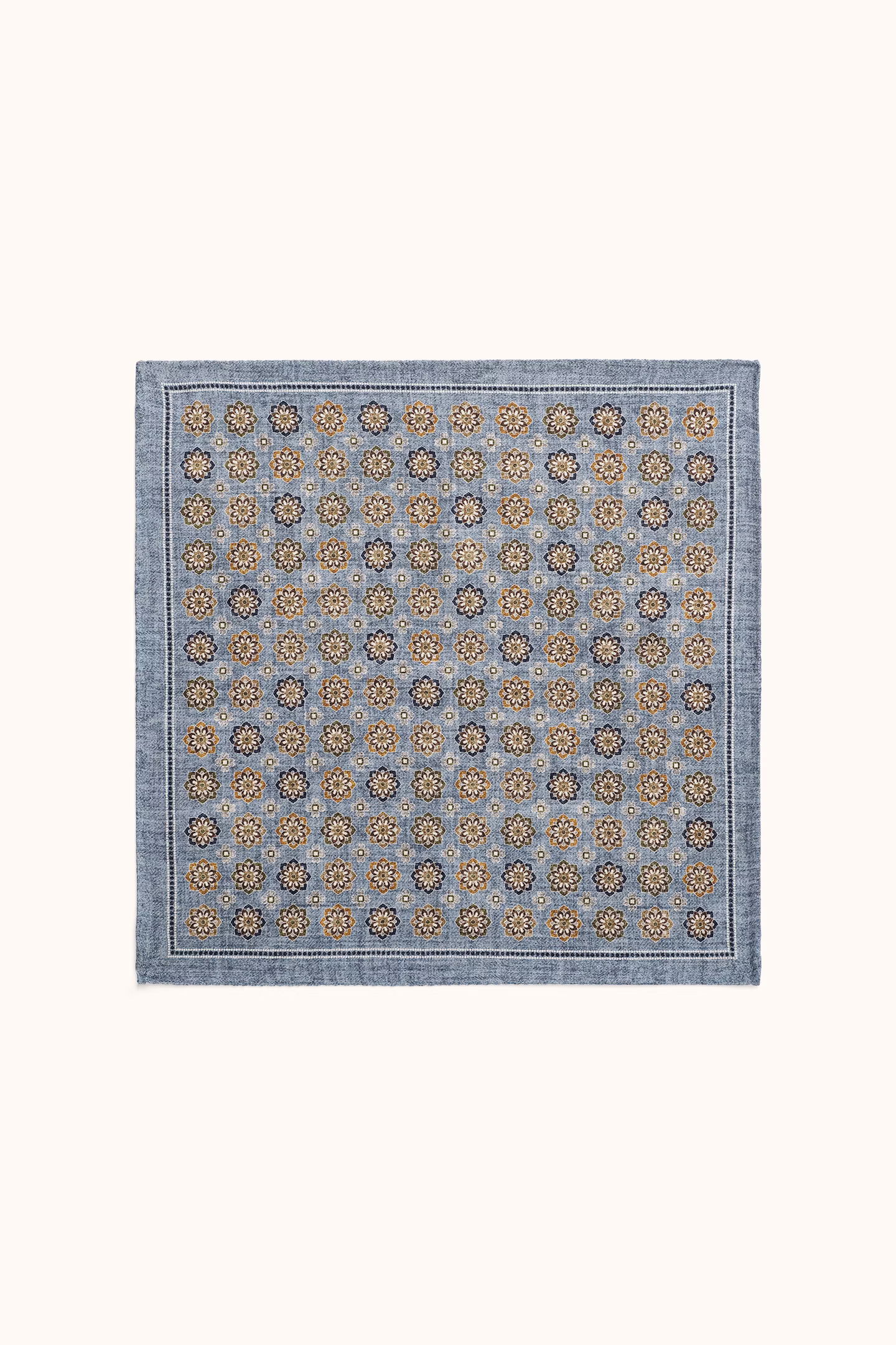 Oscar Jacobson - Floral Pattern Handkerchief Blue