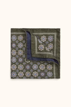 Oscar Jacobson - Floral Pattern Handkerchief Green